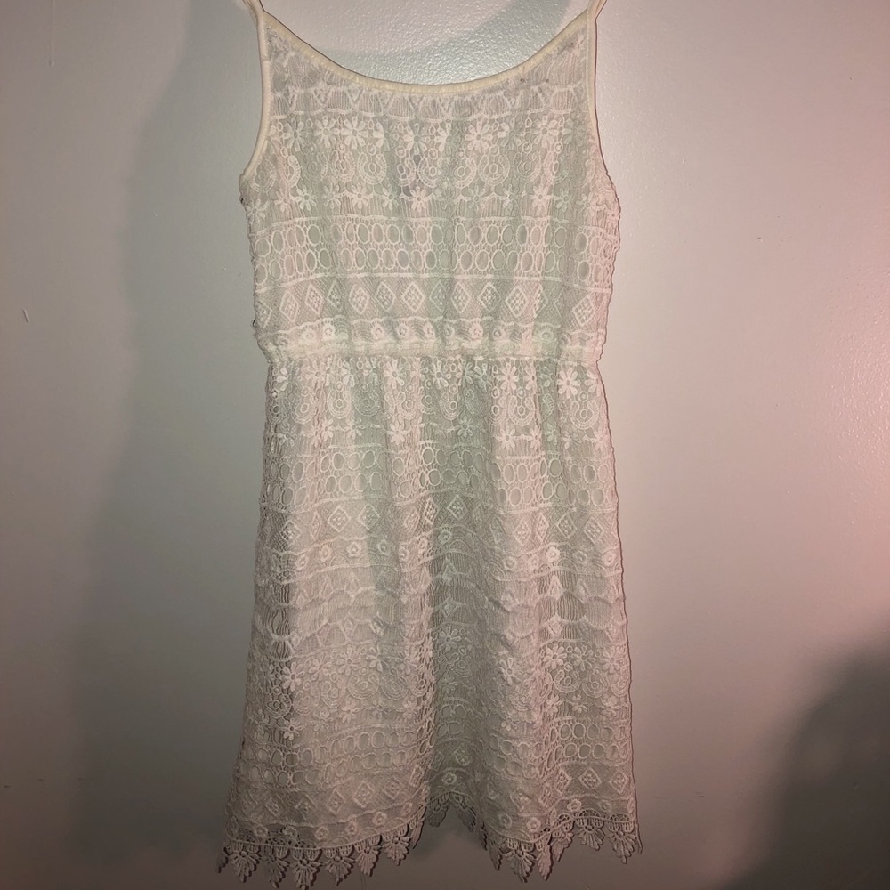 White Lace Mini Dress